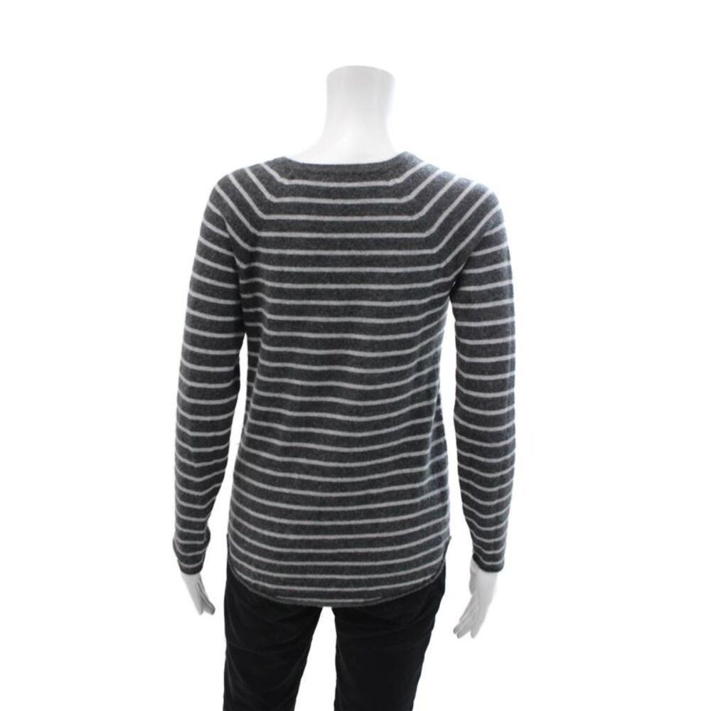 Ply Cashmere Womens Long Sleeve Striped Cashmere Sweater Gray Size Extra Small - Picture 3 of 6